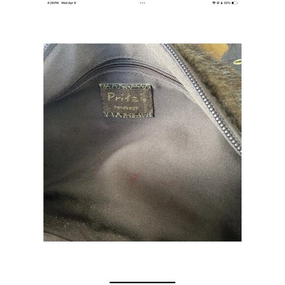 Pritzi Faux Fur Shoulder/Satchel Double Handle Handbag Brown 14” W x 5”D x 7” H - Picture 10 of 10